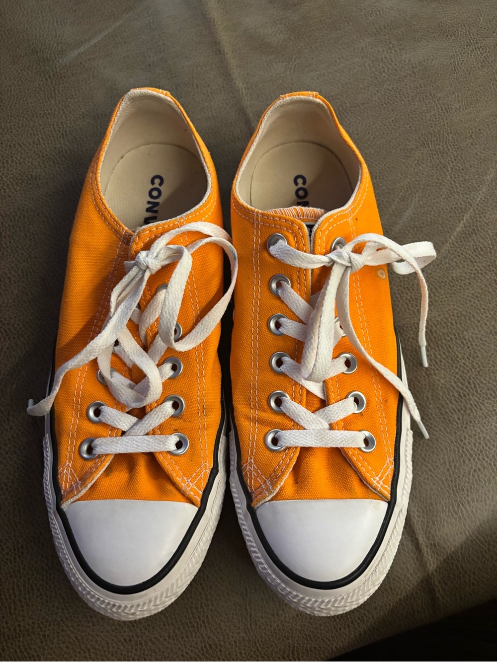 Converse Women's Orange Low Top Canvas Sneakers